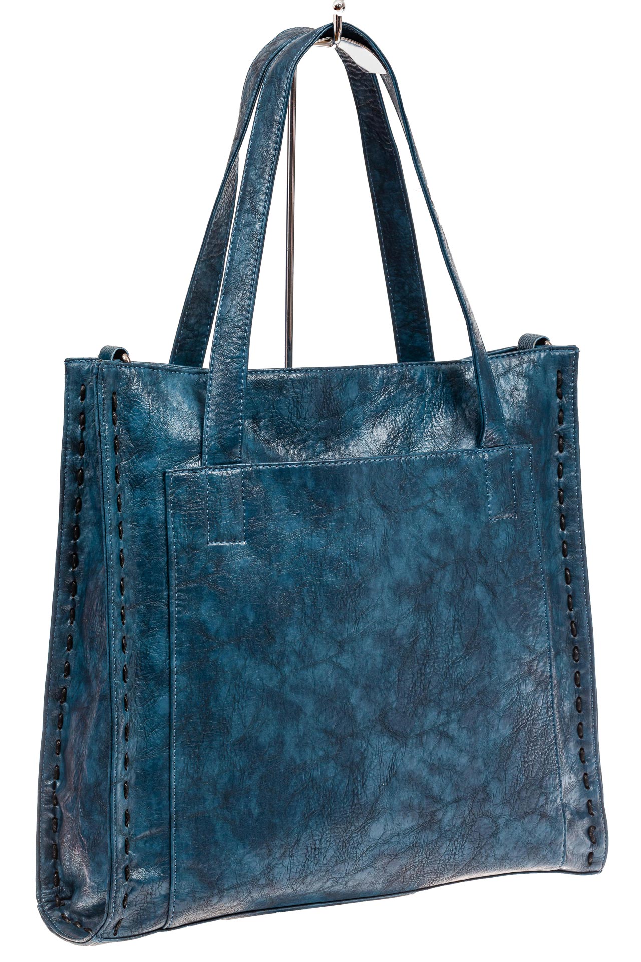 На фото 1 - Большая хорошая сумка комбинированная, цвет синий