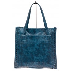 На фото 2 - Большая хорошая сумка комбинированная, цвет синий