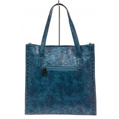 На фото 3 - Большая хорошая сумка комбинированная, цвет синий