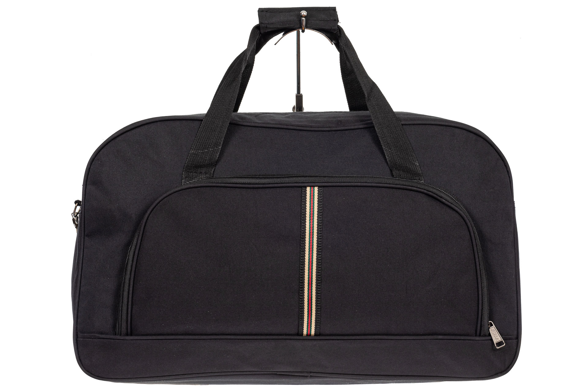 На фото 2 - Дорожная женская сумка из ткани, цвет черный