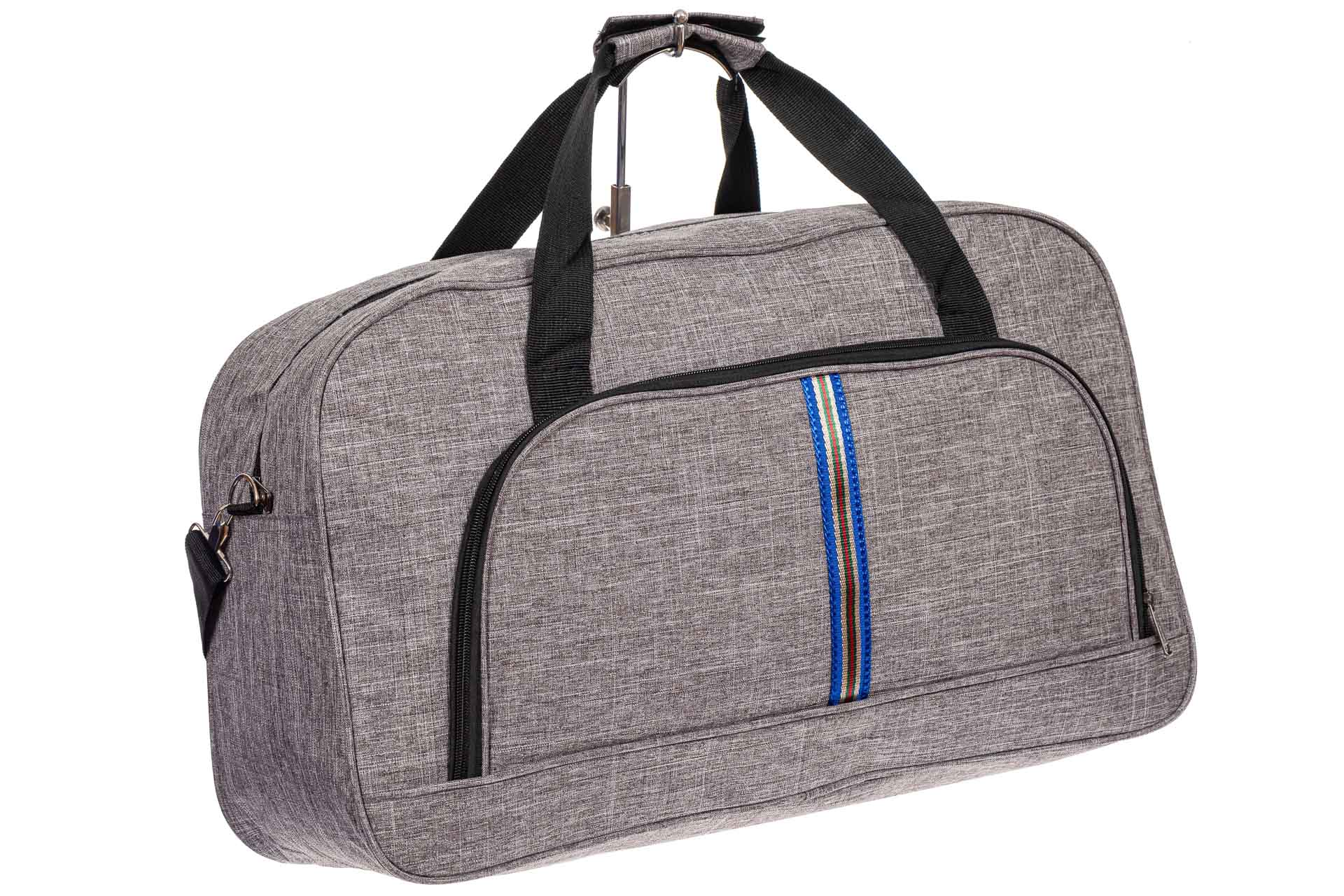 На фото 1 - Дорожная женская сумка из ткани, цвет серый
