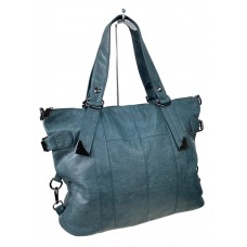 На фото 1 - Женская сумка из искусственной кожи цвет бирюзовый
