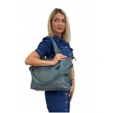 На фото 3 - Женская сумка из искусственной кожи цвет бирюзовый