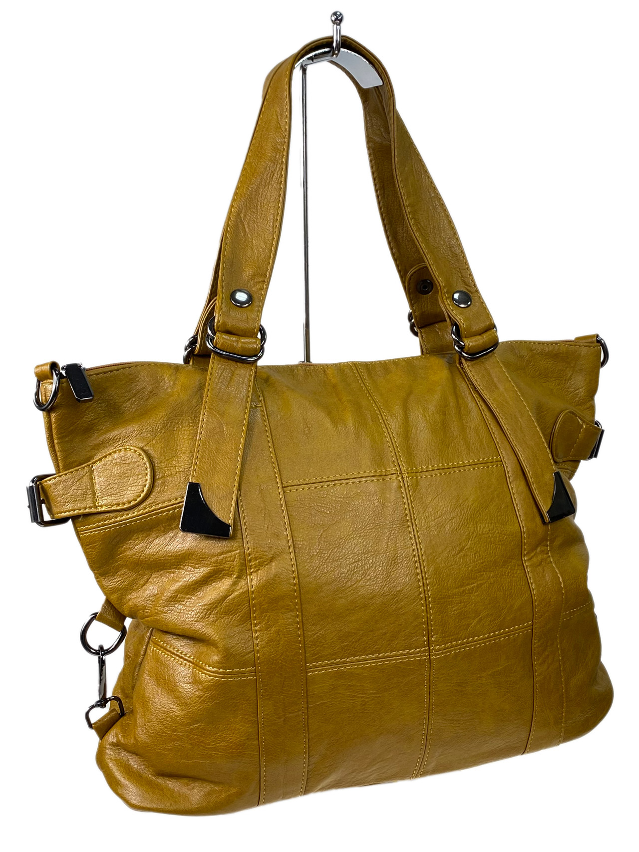 На фото 1 - Женская сумка из искусственной кожи цвет желтый