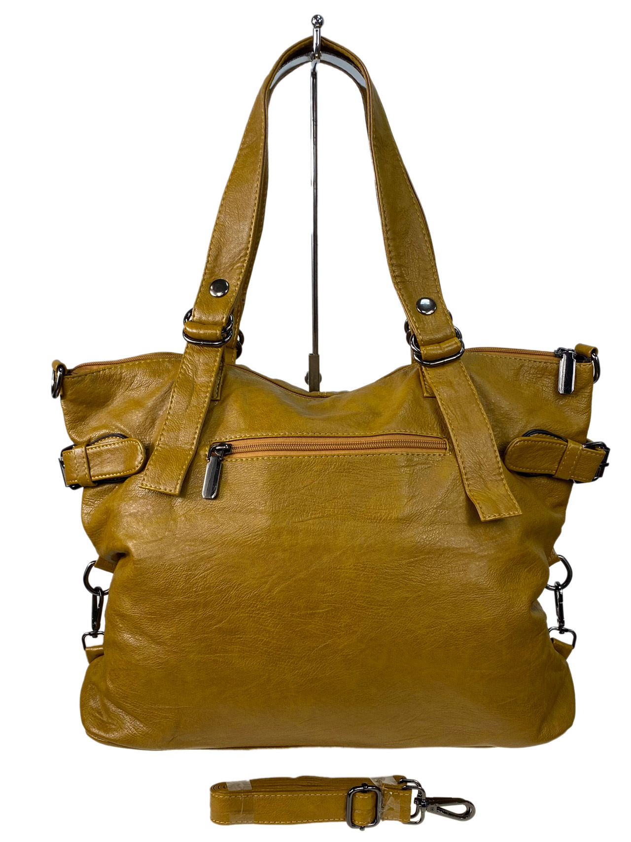 На фото 2 - Женская сумка из искусственной кожи цвет желтый