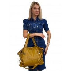 На фото 3 - Женская сумка из искусственной кожи цвет желтый