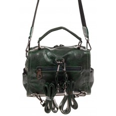 На фото 3 - Сумка - рюкзак женская из искусственной кожи, цвет зеленый