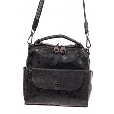 На фото 2 - Сумка - рюкзак женская из искусственной кожи, цвет черный