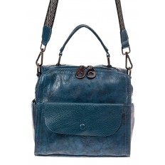 На фото 2 - Сумка - рюкзак женская из искусственной кожи, цвет синий