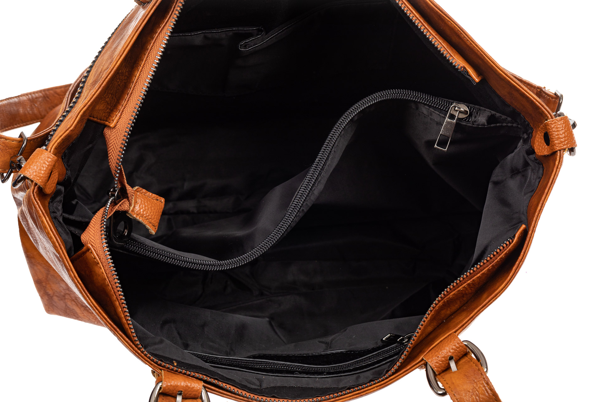На фото 4 - Большая сумка женская комбинированная, цвет черный