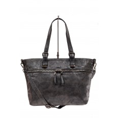 На фото 2 - Большая сумка женская комбинированная, цвет серый