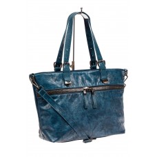 На фото 1 - Большая сумка женская комбинированная, цвет синий
