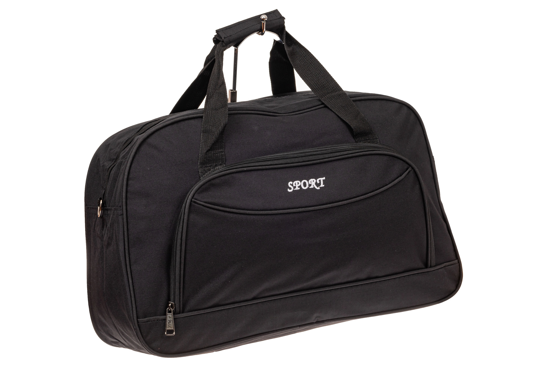 На фото 1 - Спортивная женская сумка из текстиля, цвет черный