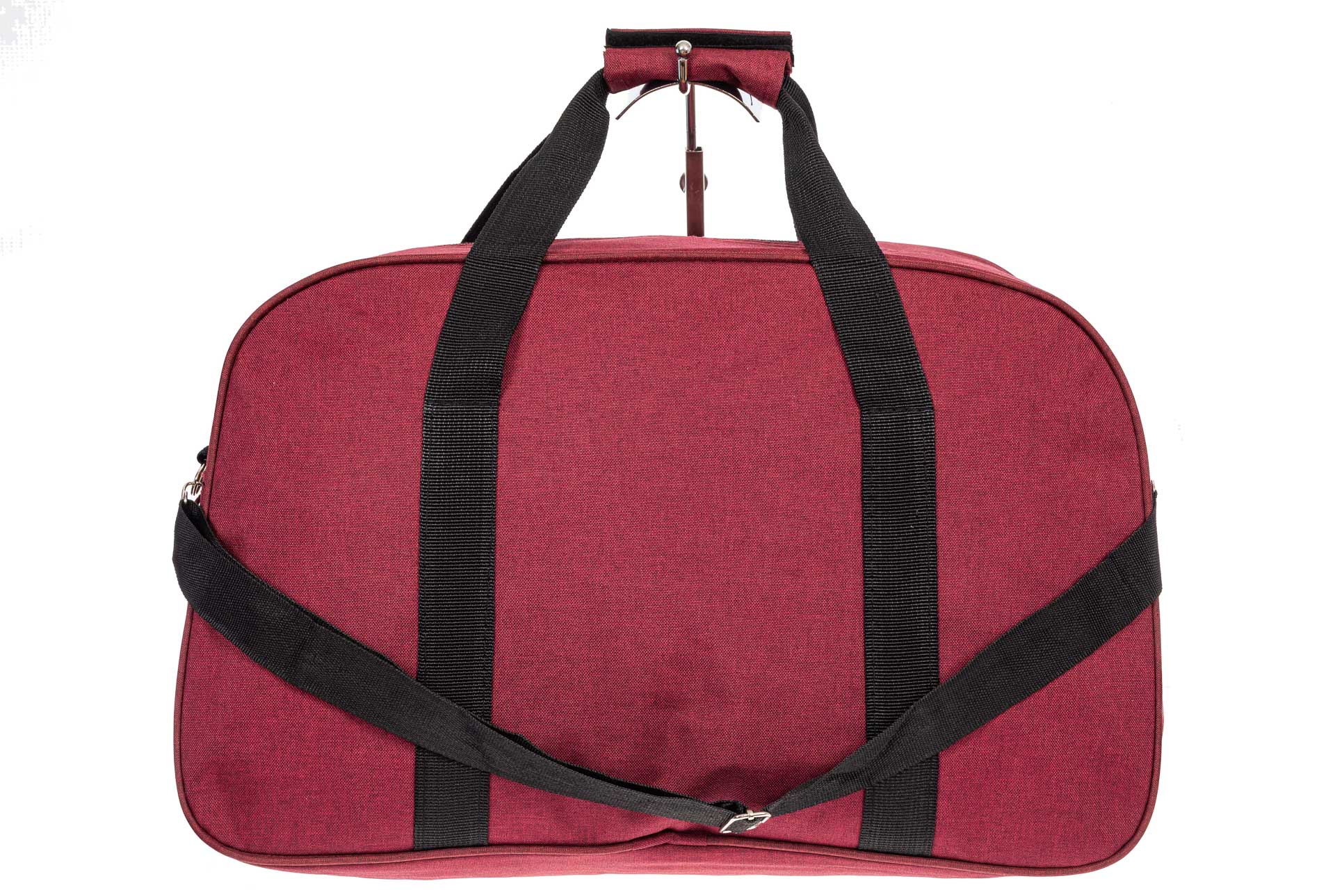 На фото 3 - Дорожная женская сумка из ткани, цвет бордовый