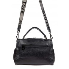 На фото 3 - Женская сумка из фактурной искусственной кожи с подвесками, цвет чёрный