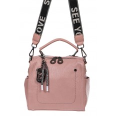 На фото 2 - Сумка-рюкзак молодёжная из экокожи, цвет розовый