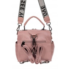На фото 3 - Сумка-рюкзак молодёжная из экокожи, цвет розовый