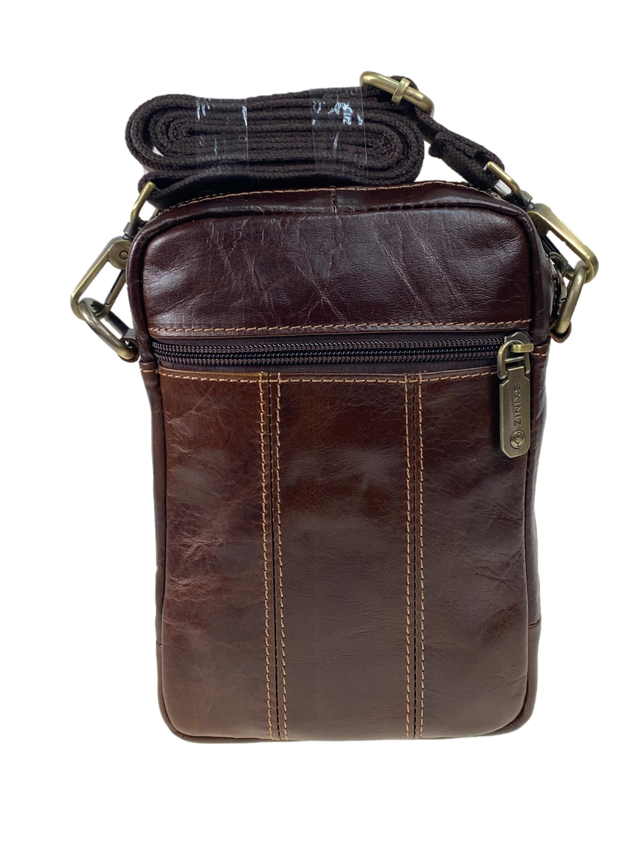 На фото 2 - Мужская сумка из натуральной кожи, цвет коричневый
