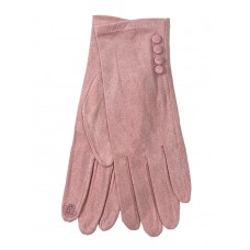 На фото 1 - Велюровые демисезонные перчатки, цвет нежно розовый
