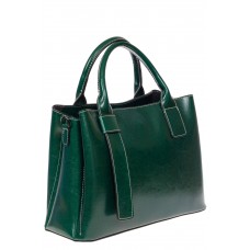 На фото 1 - Каркасная сумка из натуральной кожи, цвет зелёный