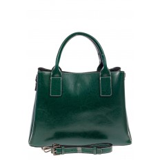 На фото 3 - Каркасная сумка из натуральной кожи, цвет зелёный