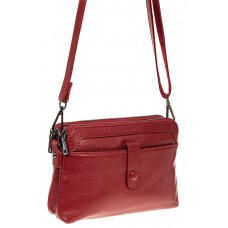 На фото 1 - Женская сумка из натуральной кожи, цвет красный