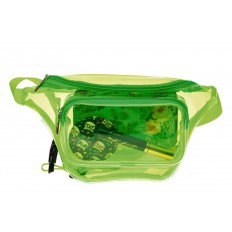 На фото 3 - Поясная прозрачная сумка из винила, цвет зеленый