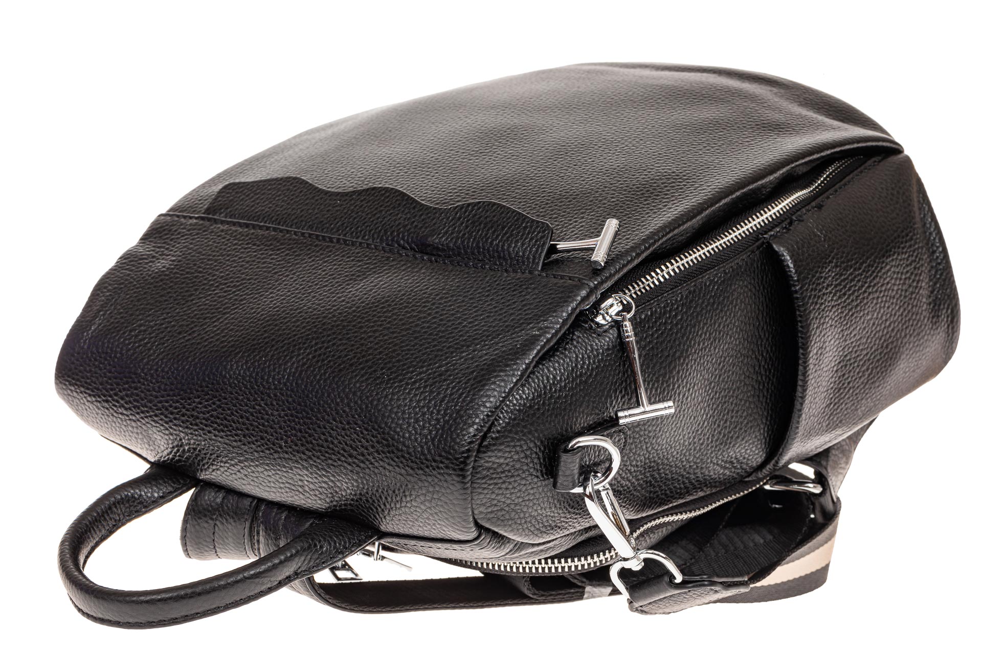 На фото 3 - Рюкзак «Антивор» из натуральной кожи, цвет черный