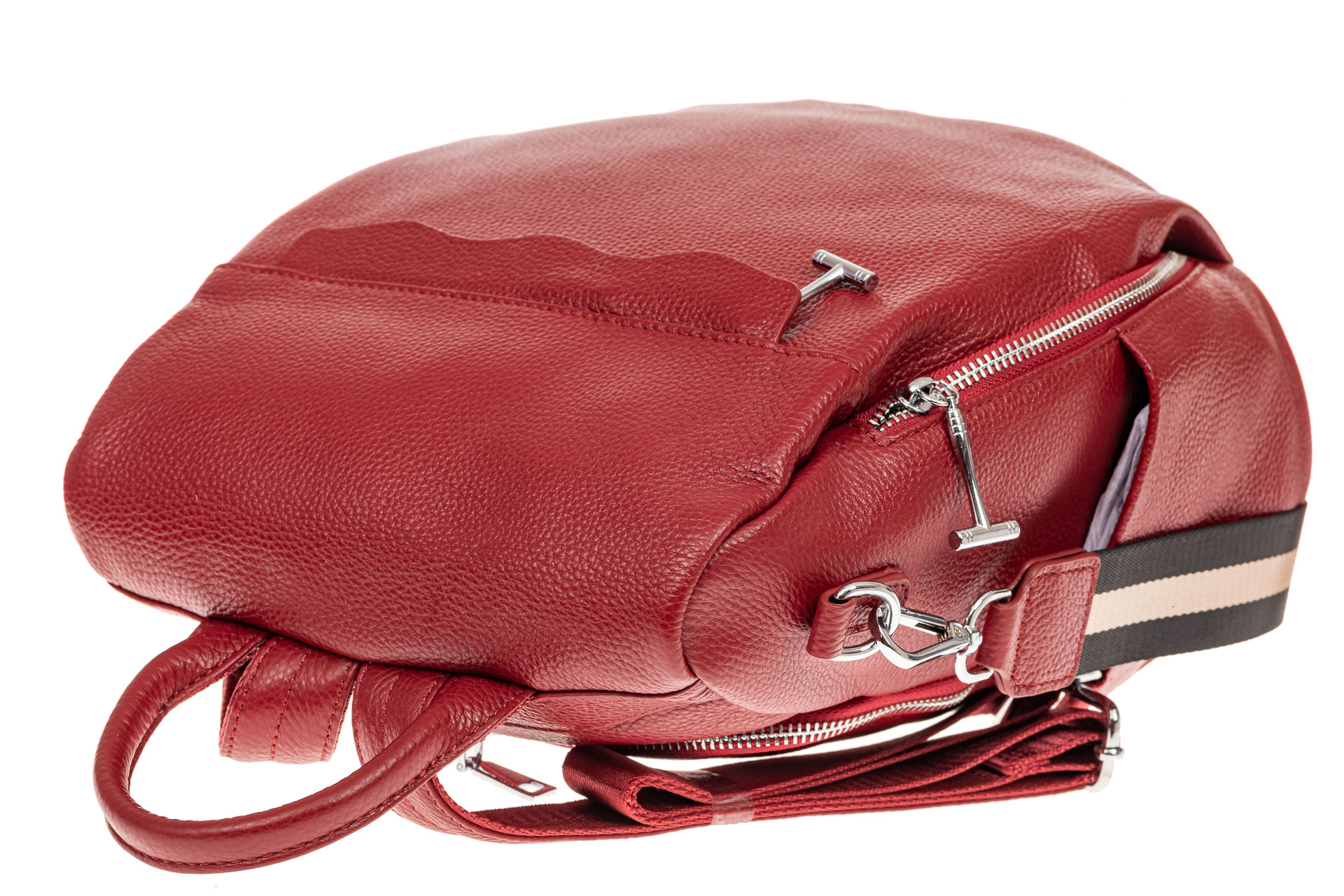 На фото 3 - Рюкзак «Антивор» из натуральной кожи, цвет бордо