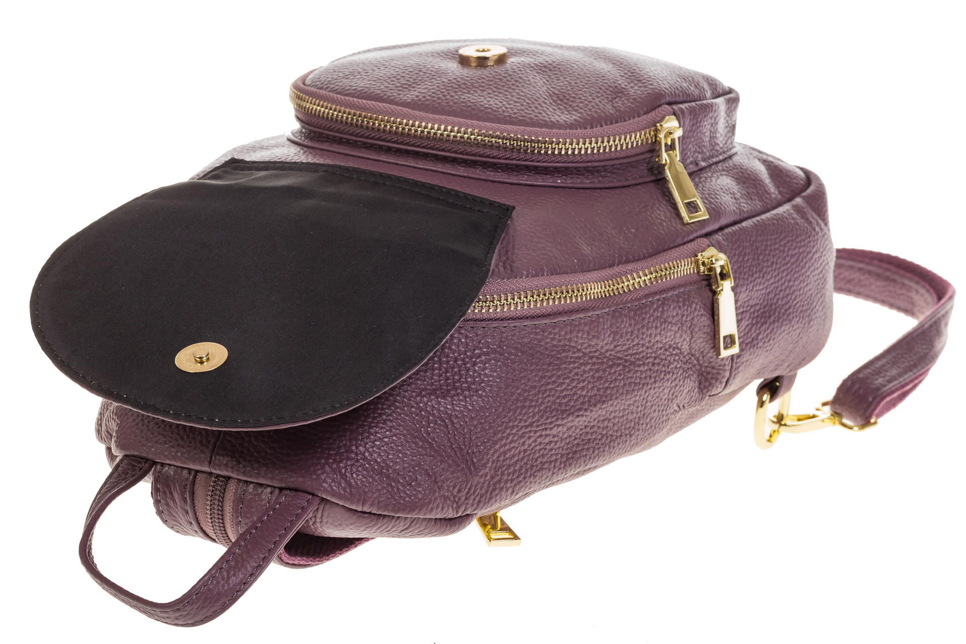На фото 4 - Городской рюкзак из кожи для женщин цвет пудра 6016