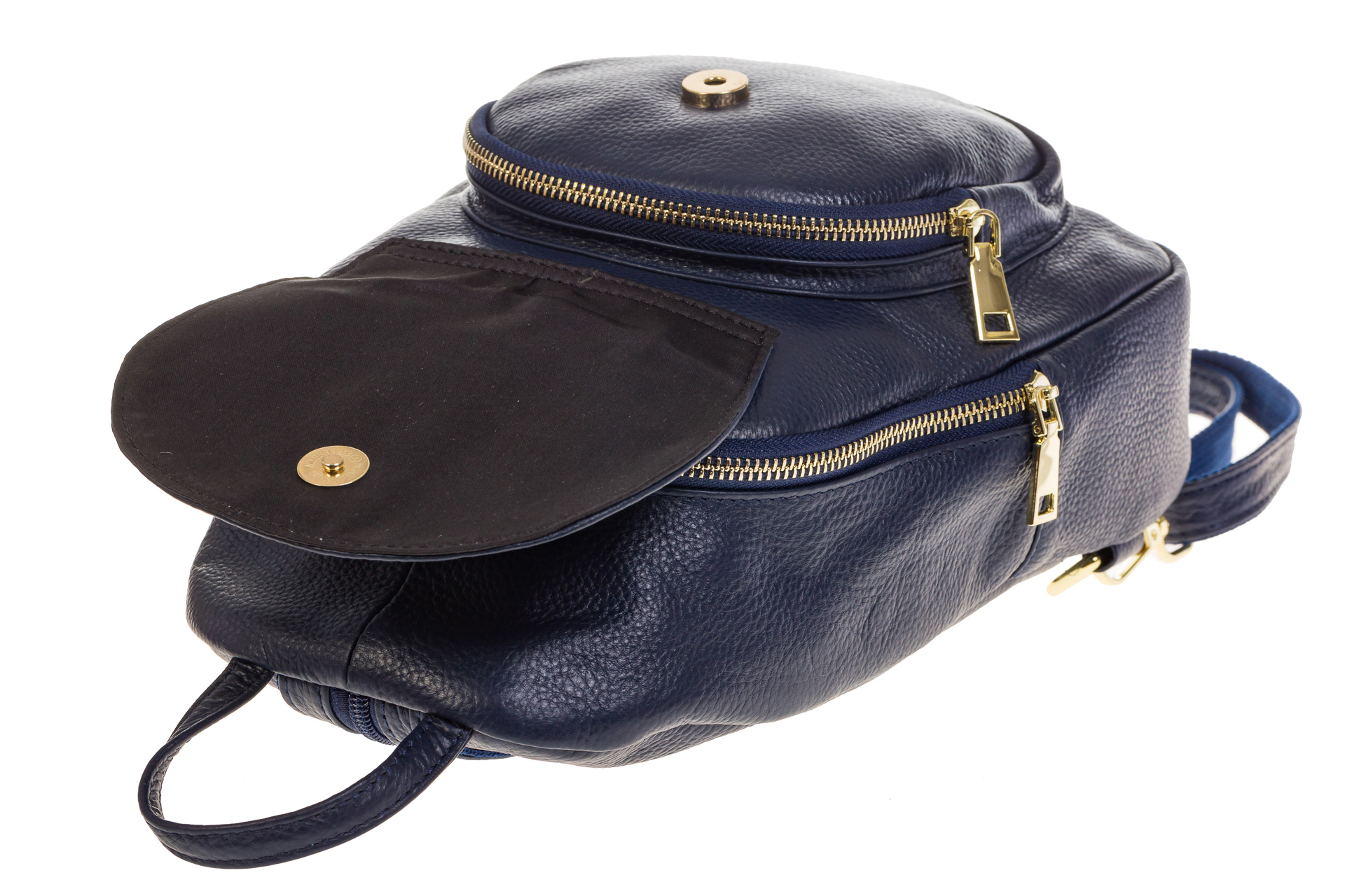 На фото 4 - Синий городской рюкзак из кожи для женщин 6016