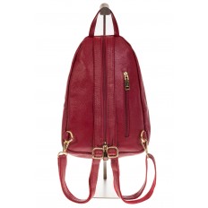 На фото 3 - Красный городской рюкзак из кожи для женщин 6016
