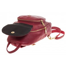 На фото 4 - Красный городской рюкзак из кожи для женщин 6016