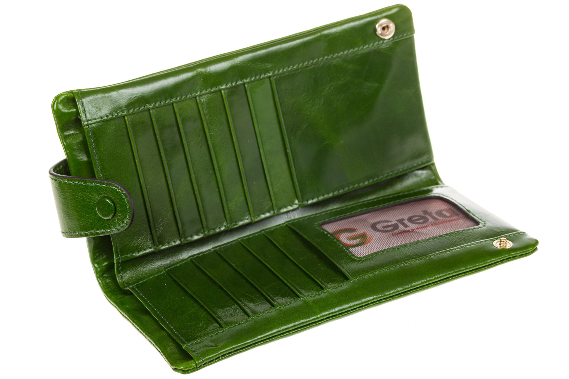 Бумажник из зелёной кожи