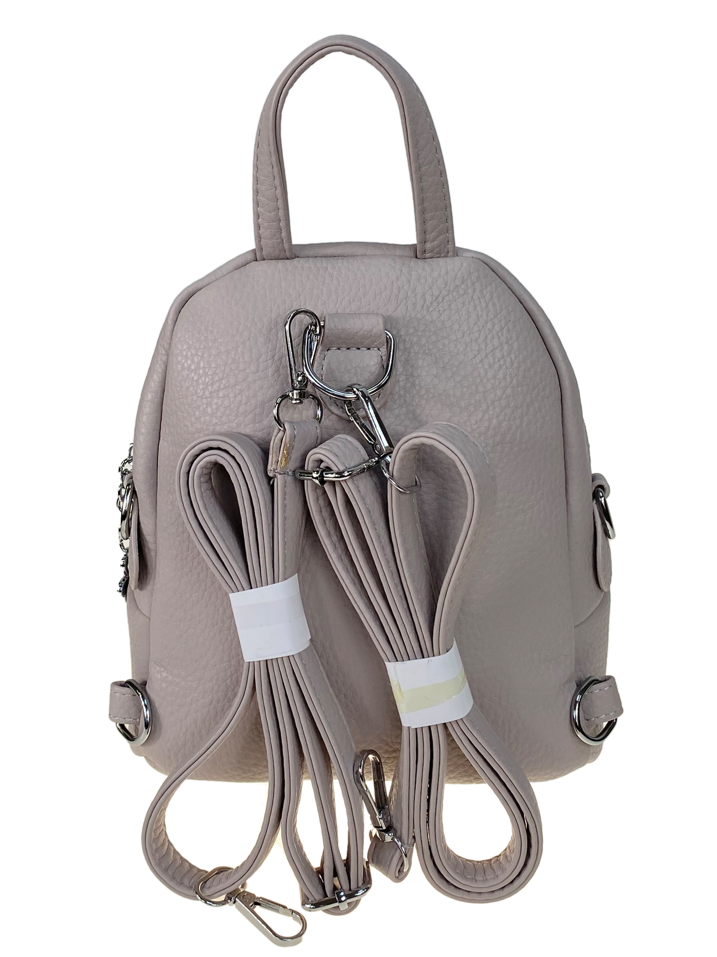 На фото 2 - Сумка-рюкзак из искусственной кожи, цвет светло серый