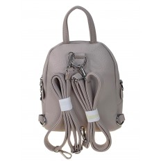 На фото 2 - Сумка-рюкзак из искусственной кожи, цвет светло серый