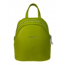 На фото 1 - Сумка-рюкзак из искусственной кожи, цвет желто - зеленый