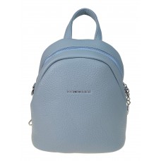 На фото 1 - Сумка-рюкзак из искусственной кожи, цвет  голубой