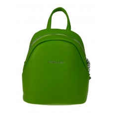 На фото 1 - Сумка-рюкзак из искусственной кожи, цвет лимонно зеленый