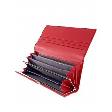 На фото 2 - Женский кошелёк-портмоне из искусственной кожи, цвет красный