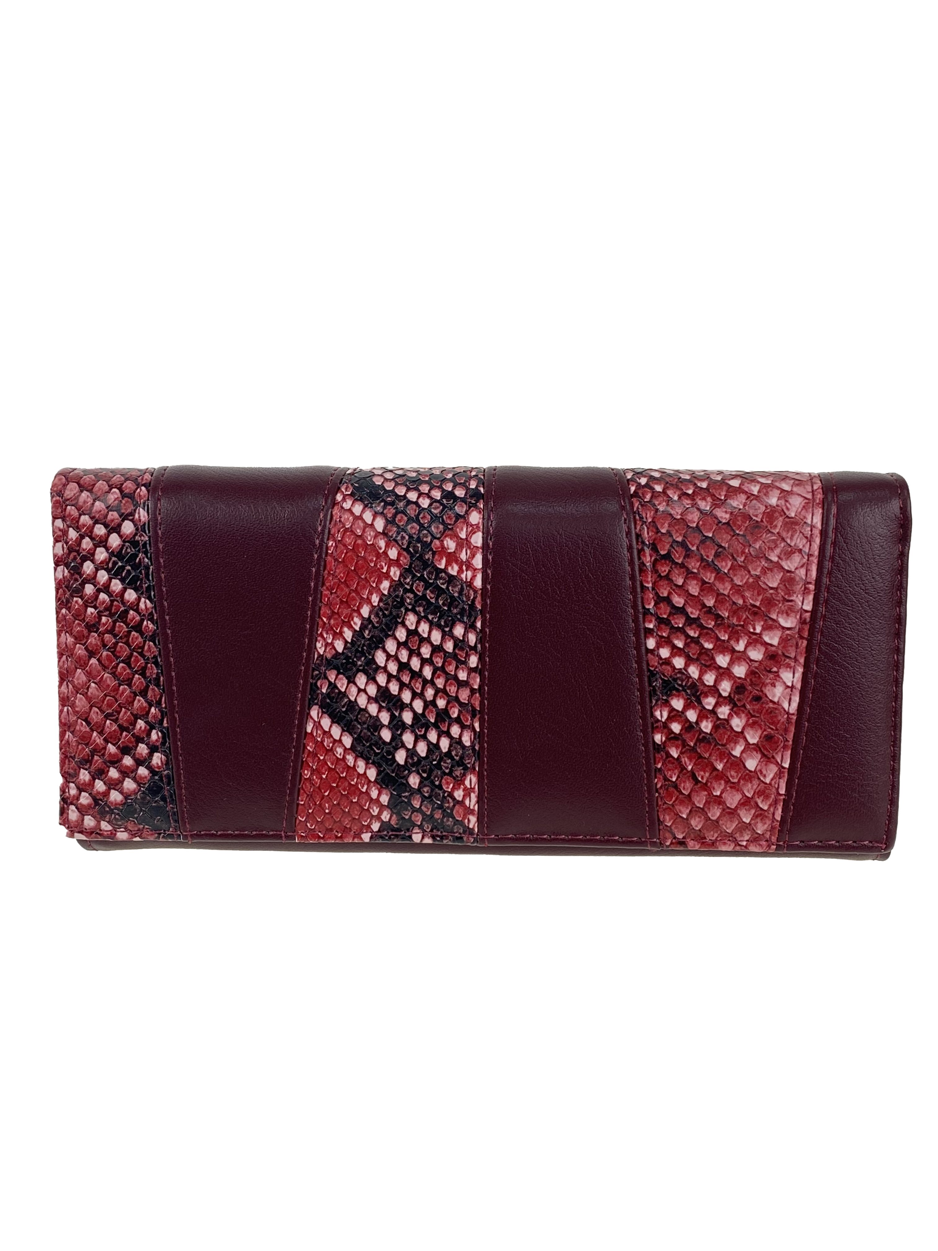 На фото 1 - Женский кошелёк-портмоне из искусственной кожи, цвет бордовый
