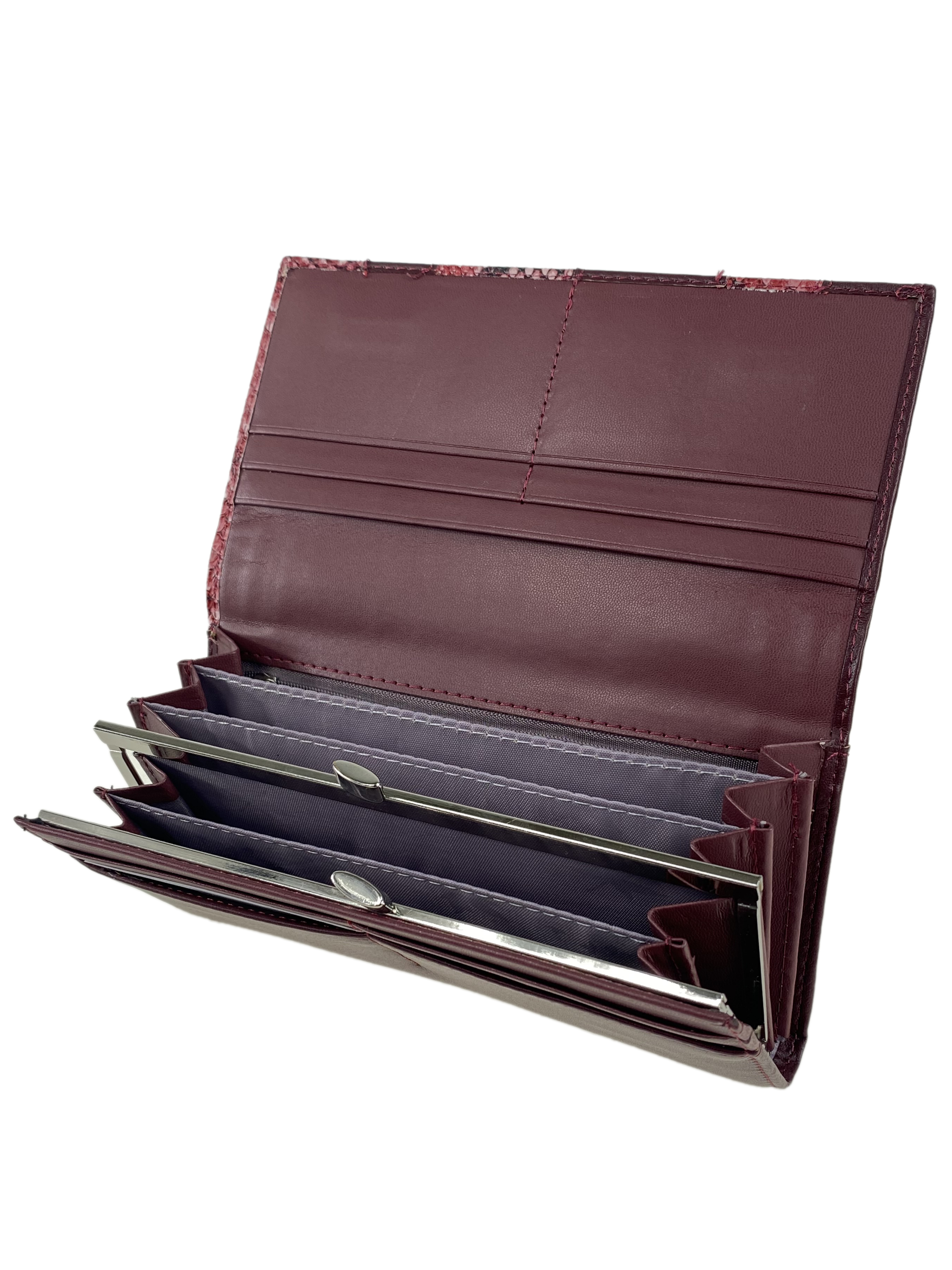 На фото 2 - Женский кошелёк-портмоне из искусственной кожи, цвет бордовый
