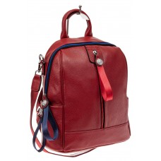 На фото 1 - Женский рюкзак из натуральной кожи, цвет бордо