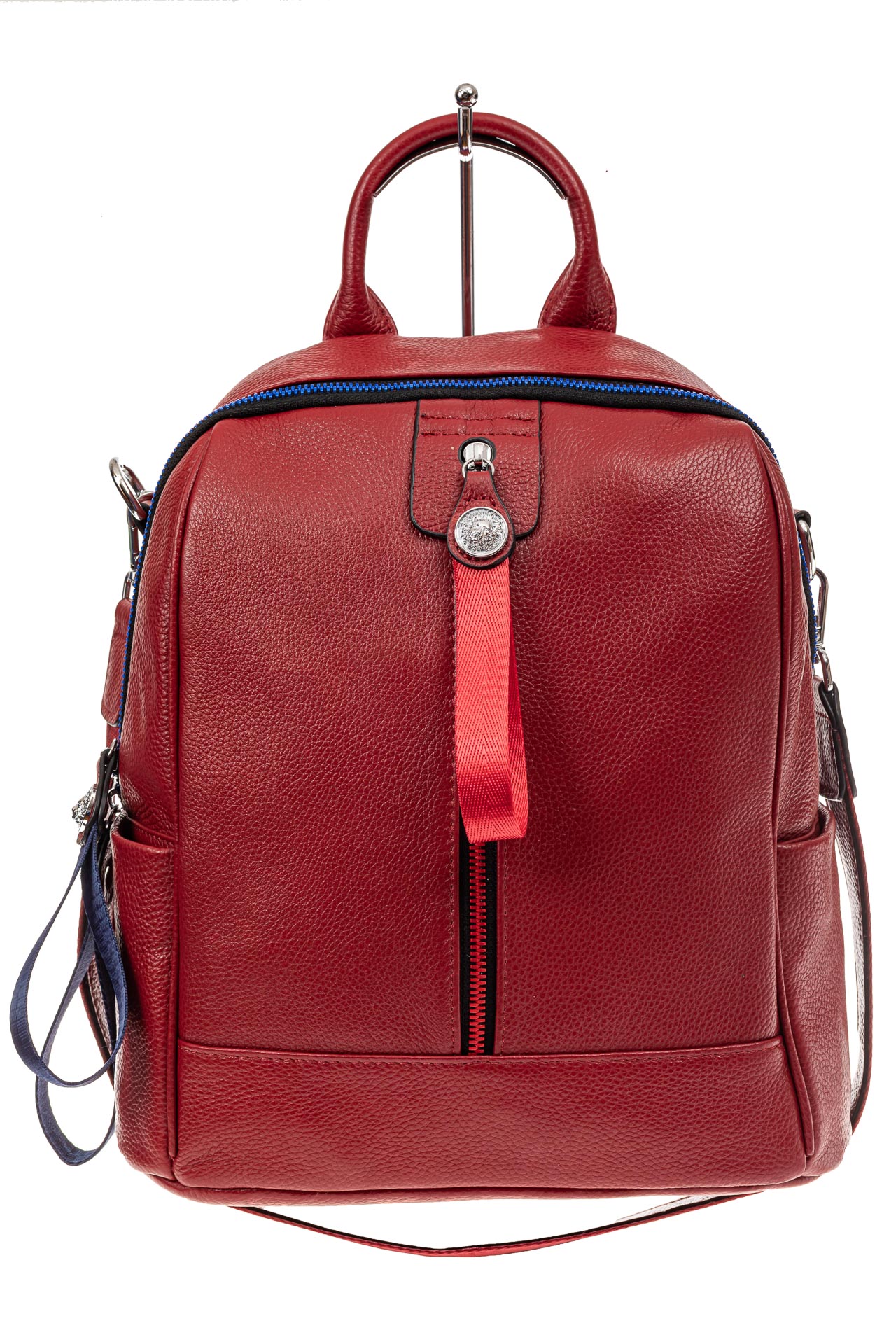 На фото 2 - Женский рюкзак из натуральной кожи, цвет бордо