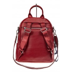 На фото 3 - Женский рюкзак из натуральной кожи, цвет бордо