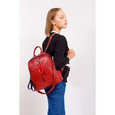 На фото 5 - Женский рюкзак из натуральной кожи, цвет бордо