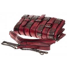 На фото 4 - Модная сумка багет из искусственной кожи, цвет красный