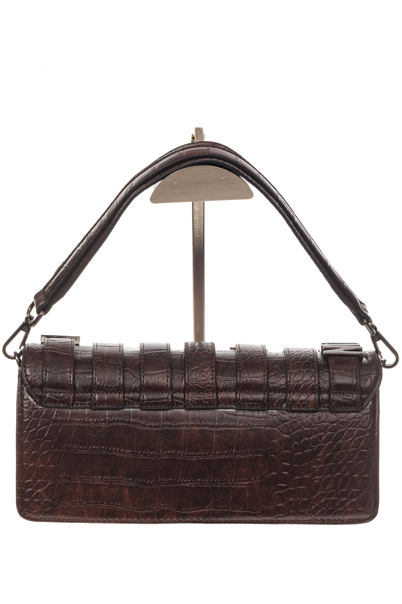 На фото 3 - Модная сумка багет из искусственной кожи, цвет коричневый