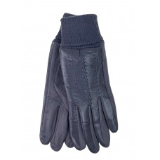 На фото 1 - Элегантные демисезонные перчатки из кожи и велюра, цвет серый