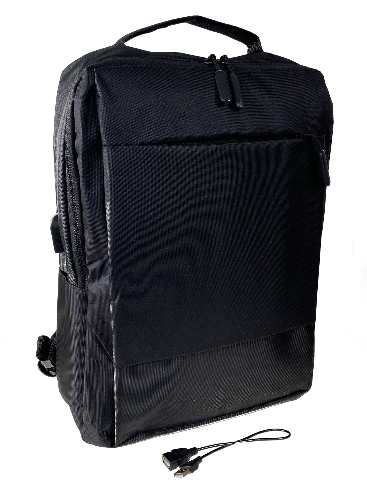 На фото 1 - Молодежный рюкзак из текстиля, цвет черный 